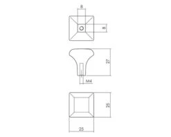 INTERSTEEL Meubelknop Vierkant 25x25 Mm Mat Zwart -Hettich shop DV 8 10176462 01 4c NL 20191008134757