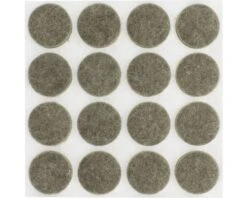 TARROX Antikras Vilt Zelfklevend Ø 22 Mm Zwart, 16 Stuks