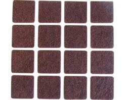 Viltglijder Zelfklevend Vierkant Bruin 22x22 Mm, 16 Stuks