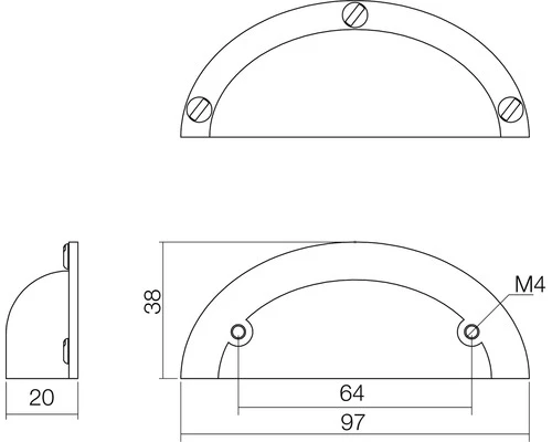 INTERSTEEL Komgreep Mat Zwart, 97 Mm 4 INTERSTEEL Komgreep Mat Zwart, 97 Mm - Afbeelding 2