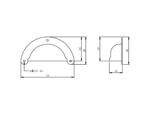 INTERSTEEL Komgreep Nikkel, 73 Mm 4 INTERSTEEL Komgreep Nikkel, 73 Mm - Afbeelding 2