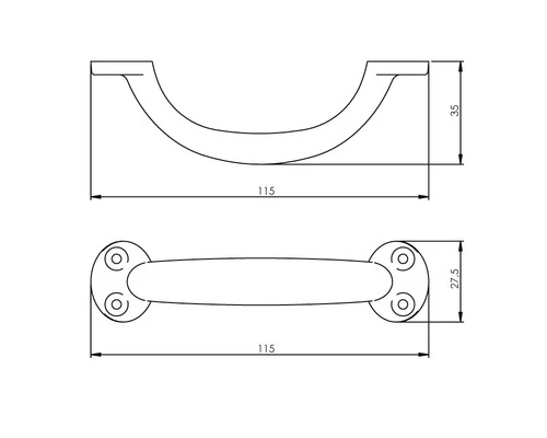 INTERSTEEL Booggreep Mat Zwart, 115 Mm 4 INTERSTEEL Booggreep Mat Zwart, 115 Mm - Afbeelding 2