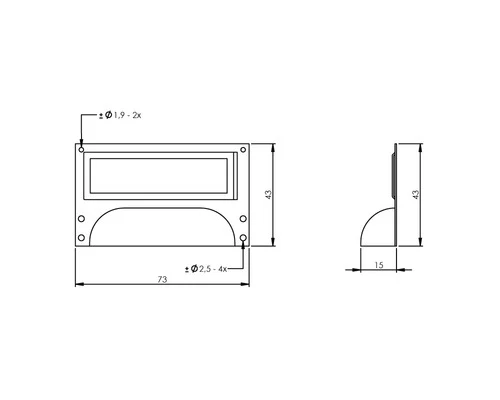 INTERSTEEL Etiketgreep 73 Mm Mat Zwart 3 INTERSTEEL Etiketgreep 73 Mm Mat Zwart - Afbeelding 2