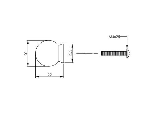 INTERSTEEL Meubelknop Bol RVS Geborsteld, Ø 20 Mm 4 INTERSTEEL Meubelknop Bol RVS Geborsteld, Ø 20 Mm - Afbeelding 2