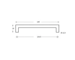 Alternative view of INTERSTEEL Meubelgreep Hoek 90° RVS Geborsteld, Ø 13 Mm Lengte 140 Mm