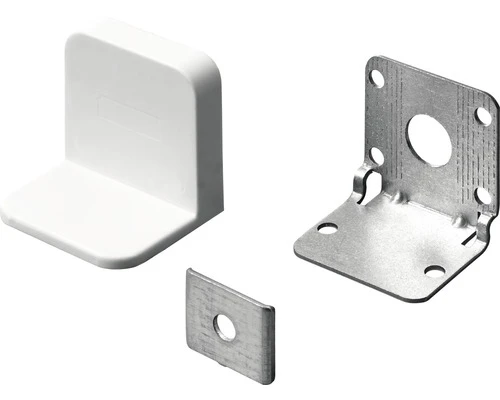 HETTICH Kasthoekijzer Met Afdekking Wit, 2 Stuks 3 HETTICH Kasthoekijzer Met Afdekking Wit, 2 Stuks