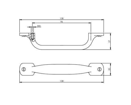 INTERSTEEL Booggreep Mat Zwart, 138 Mm 4 INTERSTEEL Booggreep Mat Zwart, 138 Mm - Afbeelding 2
