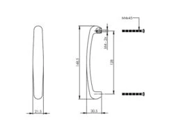 Alternative view of INTERSTEEL Beugelgreep Mat Zwart, 149 Mm
