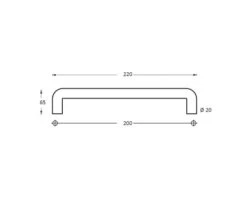 Alternative view of INTERSTEEL Beugelgreep U-vorm RVS Geborsteld, 220 Mm