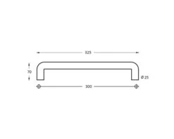 Alternative view of INTERSTEEL Beugelgreep U-vorm RVS Geborsteld, 325 Mm 2 Stuks
