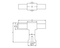 Alternative view of INTERSTEEL Meubelknop T-vorm Recht/recht RVS Geborsteld, 56x40 Mm