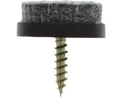 TARROX Viltglijder Schroefbaar Rond Bruin Ø 24 Mm, 24 Stuks