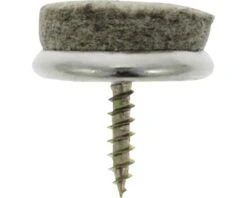 TARROX Viltglijder Metaal Schroefbaar Rond Bruin Ø 28 Mm, 24 Stuks