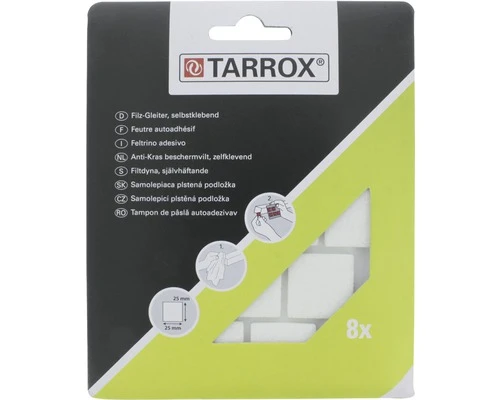 TARROX Antikras Vilt Zelklevend Vierkant Wit 25x25x6 Mm, 8 Stuks 5 TARROX Antikras Vilt Zelklevend Vierkant Wit 25x25x6 Mm, 8 Stuks - Afbeelding 3