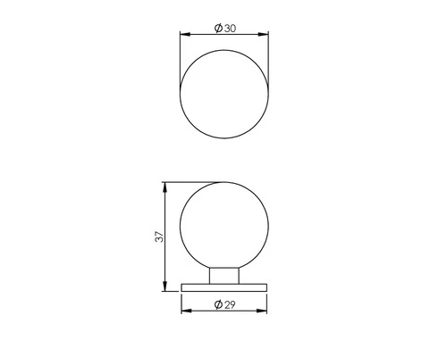 INTERSTEEL Meubelknop Bol Chroom Mat, Ø 30 Mm 4 INTERSTEEL Meubelknop Bol Chroom Mat, Ø 30 Mm - Afbeelding 2