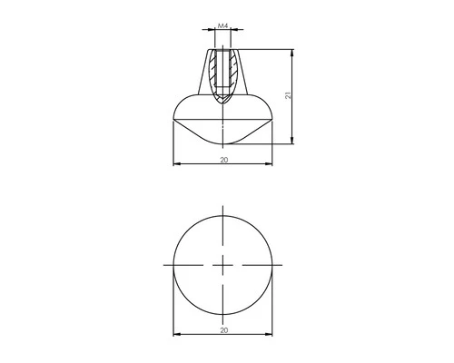 INTERSTEEL Meubelknop Met Punt Mat Zwart, Ø 20 Mm 4 INTERSTEEL Meubelknop Met Punt Mat Zwart, Ø 20 Mm - Afbeelding 2