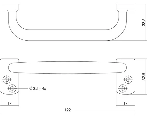 INTERSTEEL Booggreep Nikkel, 122 Mm 4 INTERSTEEL Booggreep Nikkel, 122 Mm - Afbeelding 2