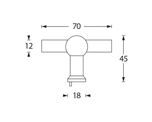 INTERSTEEL Meubelknop T-vorm Recht RVS Geborsteld, 70x45 Mm 4 INTERSTEEL Meubelknop T-vorm Recht RVS Geborsteld, 70x45 Mm - Afbeelding 2