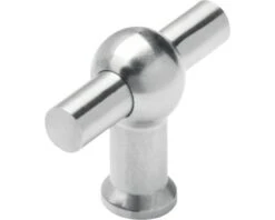 INTERSTEEL Meubelknop T-vorm Recht RVS Geborsteld, 70x45 Mm