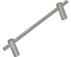 Stanggreep Roestvrij Staal Geborsteld, 128 Mm