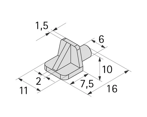 HETTICH Plankdrager Met Tap, Kunststof Wit 6 Mm, 200 Stuks 4 HETTICH Plankdrager Met Tap, Kunststof Wit 6 Mm, 200 Stuks - Afbeelding 2