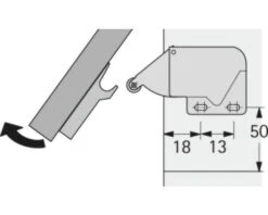 Alternative view of HETTICH Druksnapper Met Deuropeningsfunctie Staal Vernikkeld, 10 Stuks