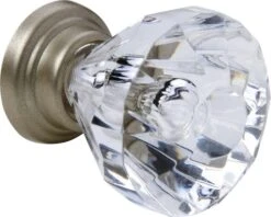 Meubelknop Kunststof Kristal-mat-vernikkeld Ø 26 Mm